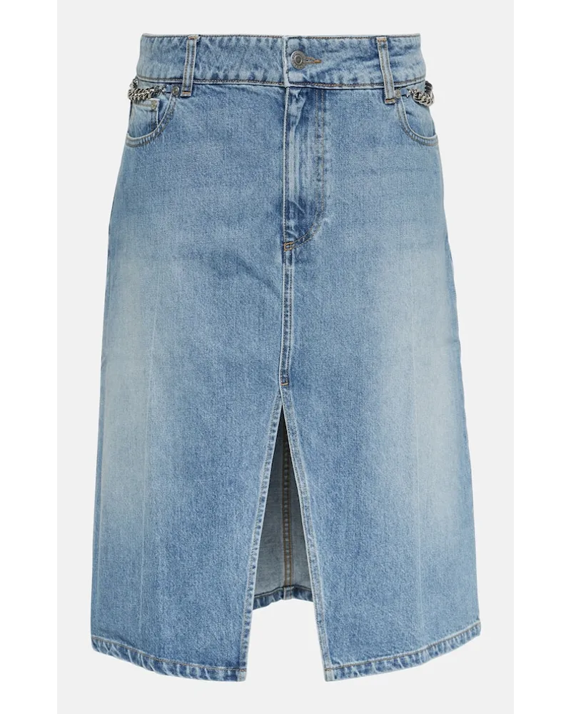 Stella McCartney Gonna midi di jeans Blu