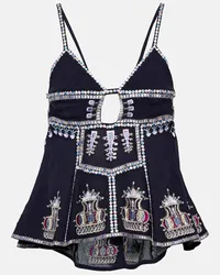 Isabel Marant Camisole in misto cotone e seta Blu