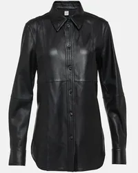 Totême Camicia in pelle Nero