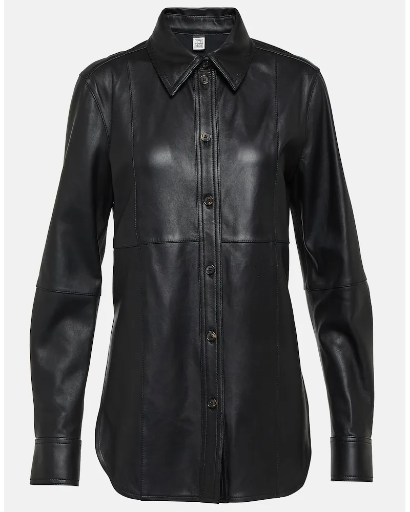 Totême Camicia in pelle Nero