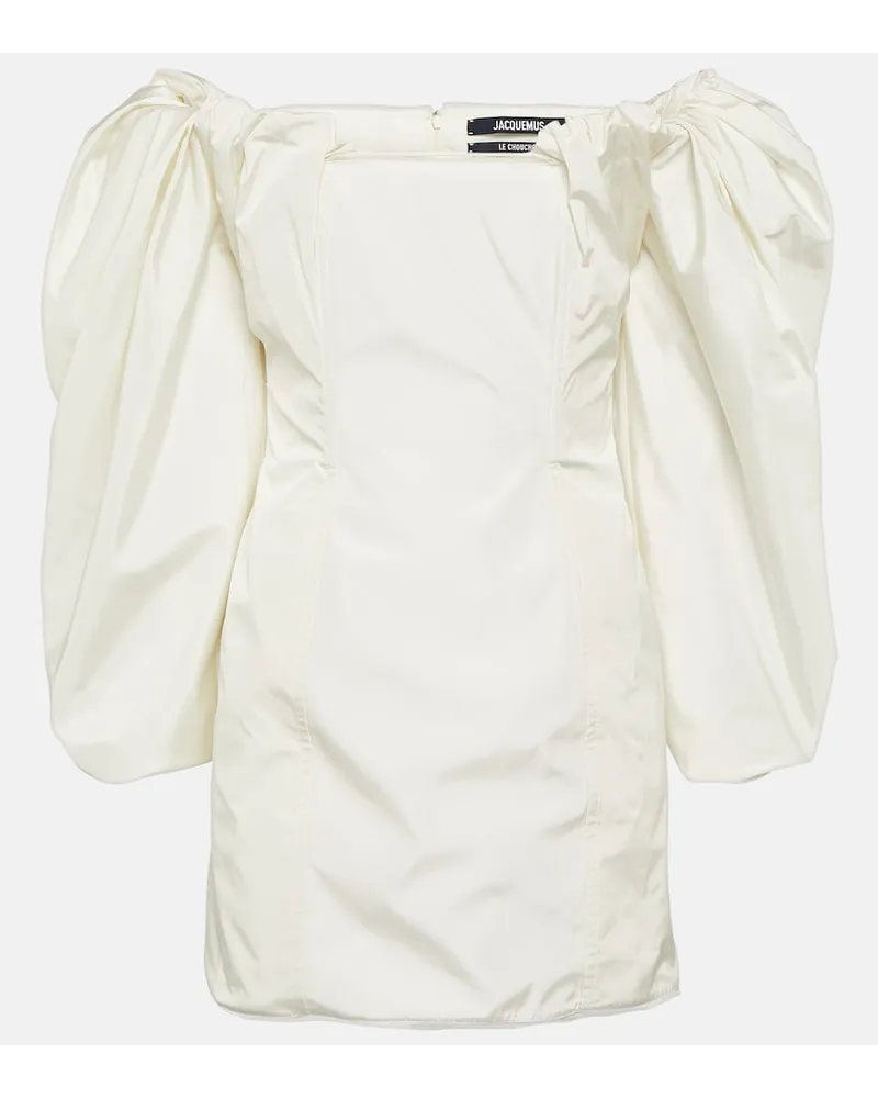 Jacquemus Miniabito con scollo bardot Bianco