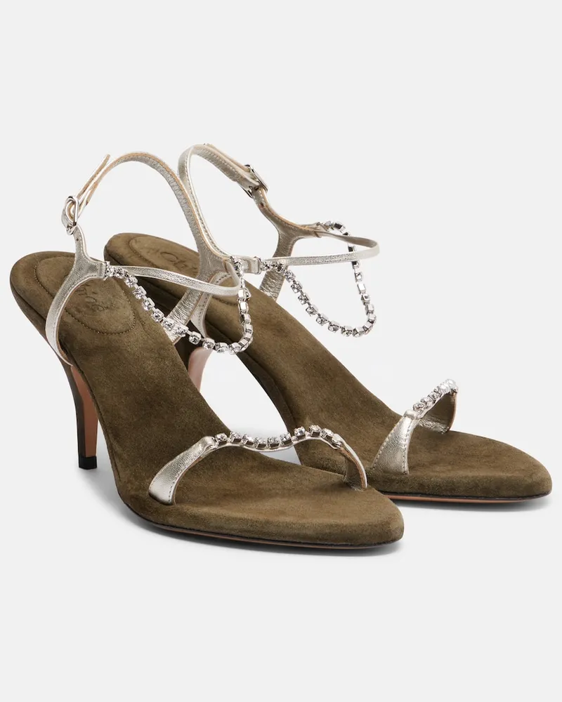 Chloé Chloé Sandali Zia in pelle metallizzata Verde