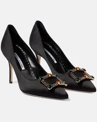 Manolo Blahnik Pumps Vitala in raso Nero