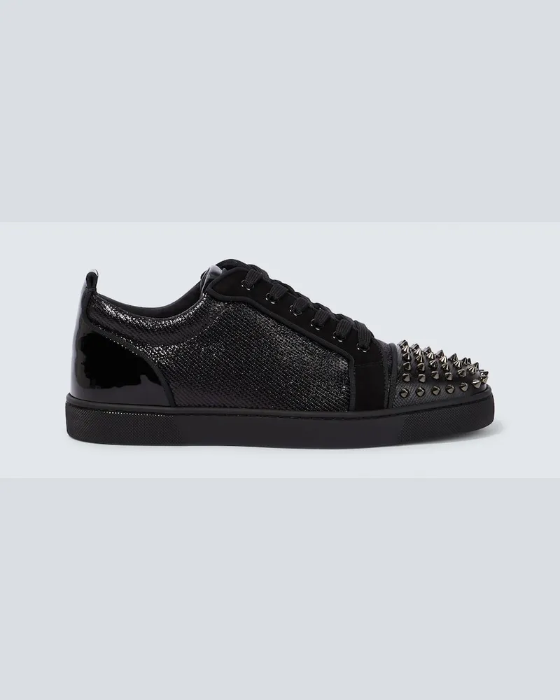 Christian Louboutin Sneakers Louis Junior in pelle con borchie Nero