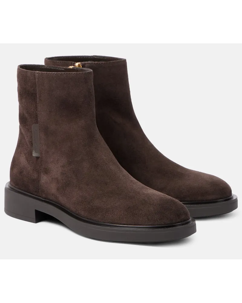 Gianvito Rossi Stivaletti Lexington in suede Marrone