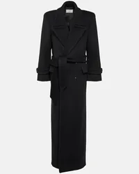 Saint Laurent Cappotto doppiopetto in lana Nero