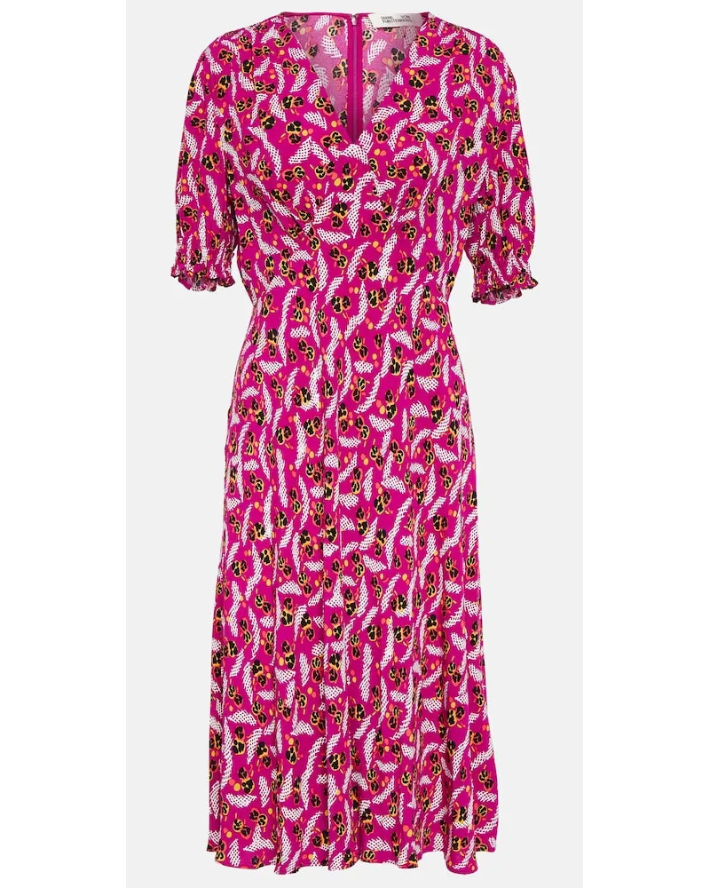 Diane von Furstenberg Abito midi Jemma con stampa Rosa