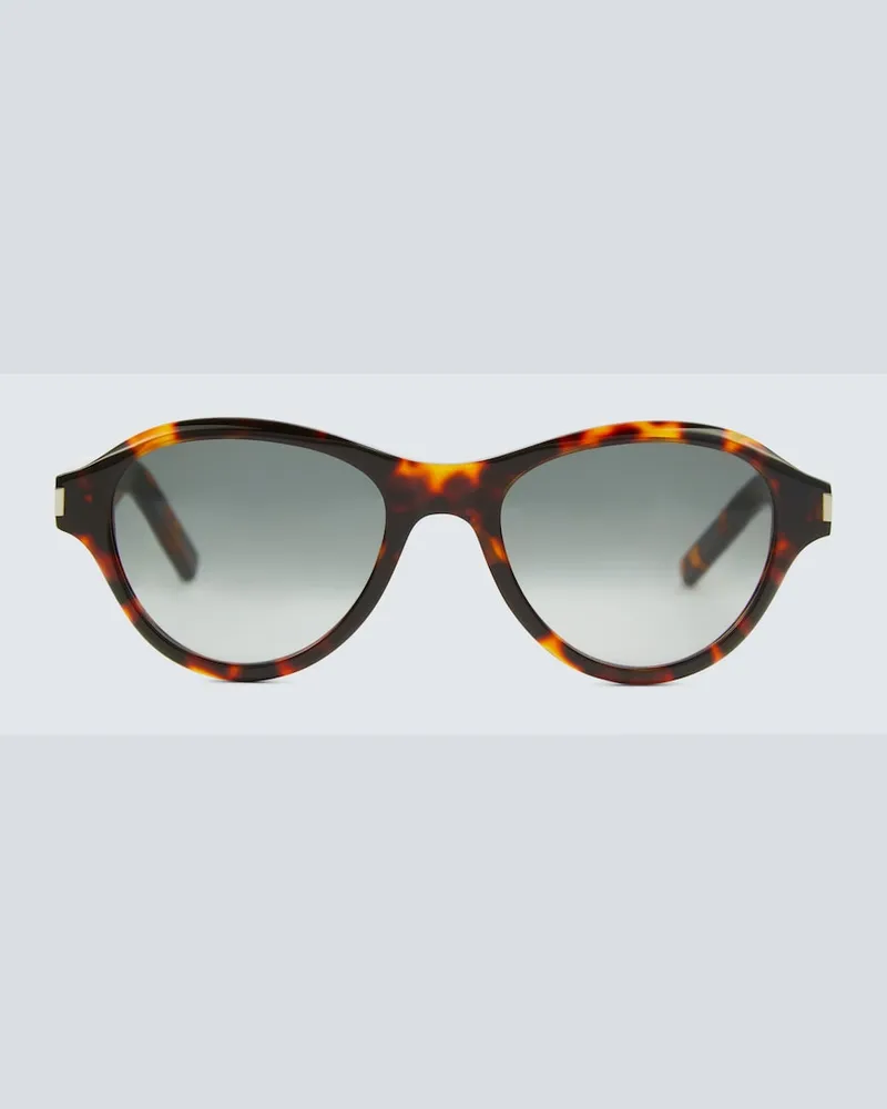 Saint Laurent Occhiali da sole ovali Marrone