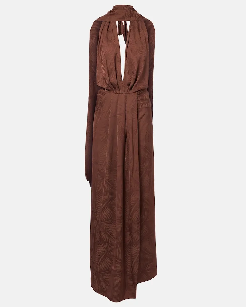 Johanna Ortiz Abito lungo in jacquard Marrone