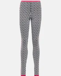 Balmain Leggings in jacquard di misto lana Multicolore