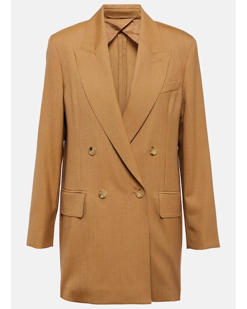 Max Mara Blazer Mirko in lana, mohair e seta Marrone