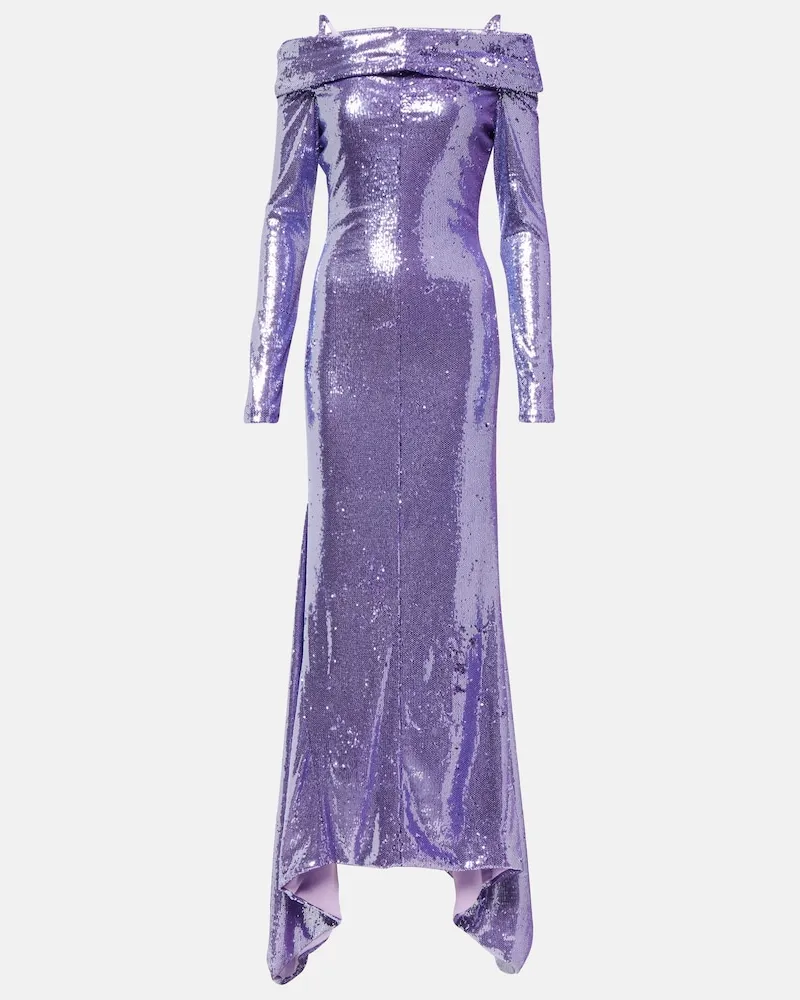ATTICO Abito lungo Fanny con paillettes Viola