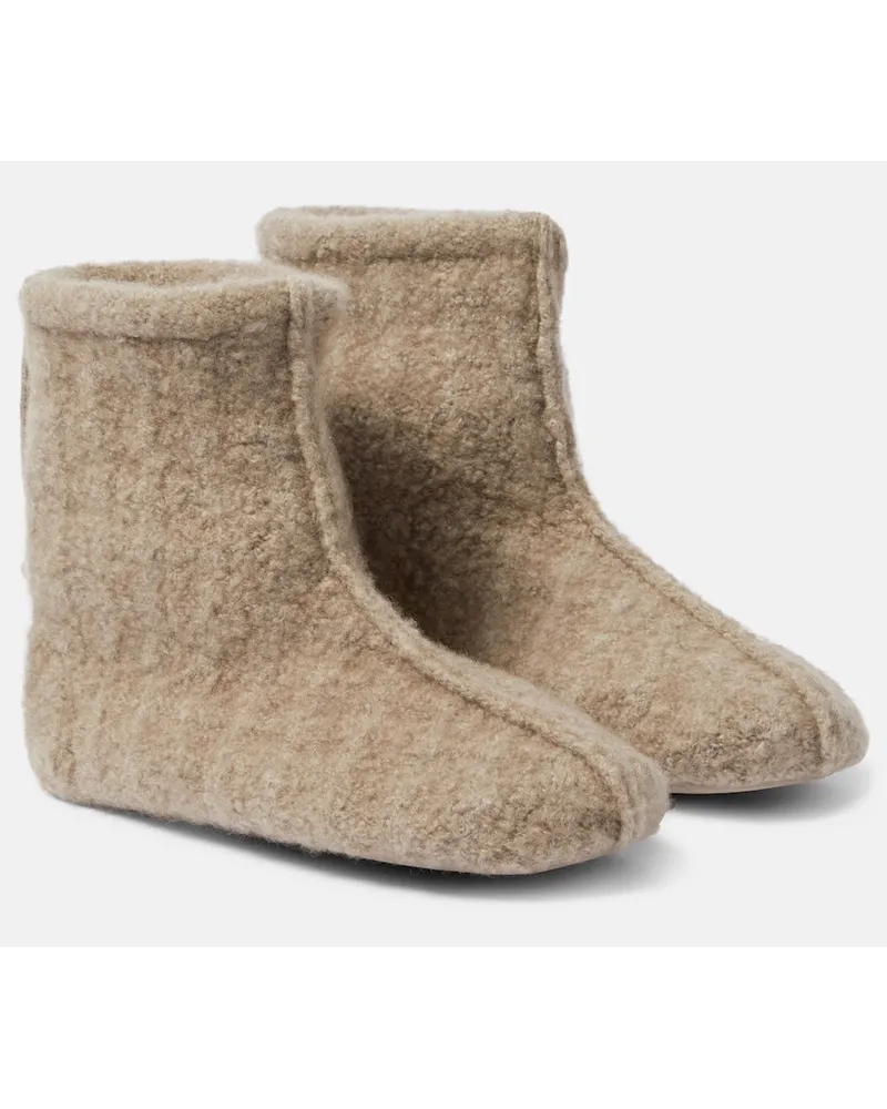 Loro Piana Slippers in cashmere Marrone
