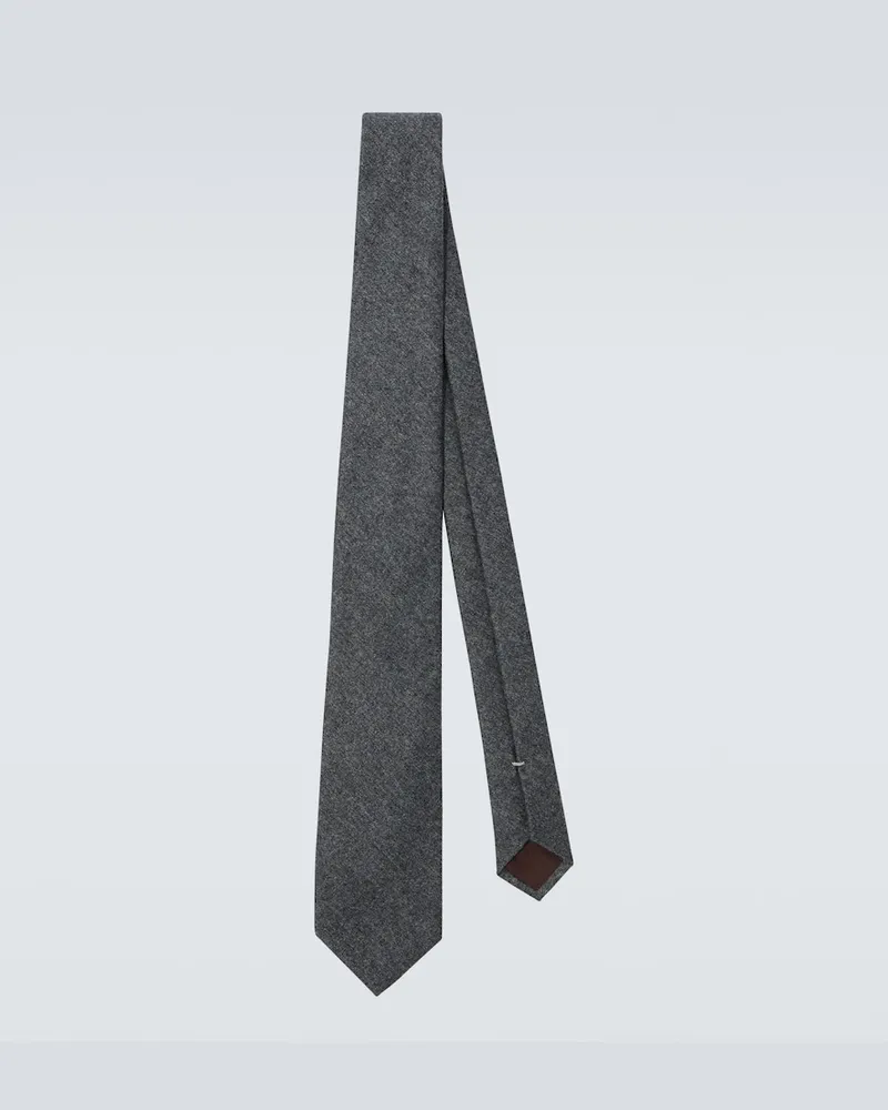 Canali Cravatta in lana Grigio