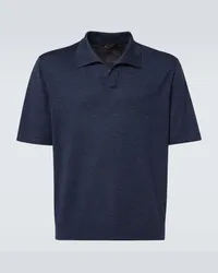 Loro Piana Polo Cool in seta, cashmere e lino Blu