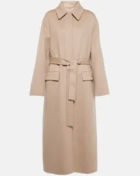 Brunello Cucinelli Cappotto in cashmere con cintura Beige