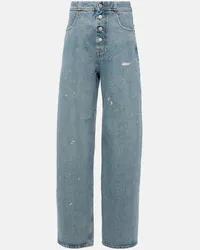 Maison Margiela Jeans regular distressed a vita alta Blu