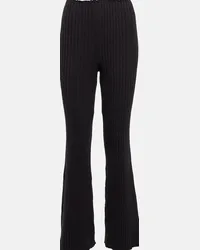 The Row Pantaloni flared in maglia di cashmere a coste Nero