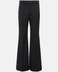 Acne Studios Pantaloni in misto lana a gamba larga Nero