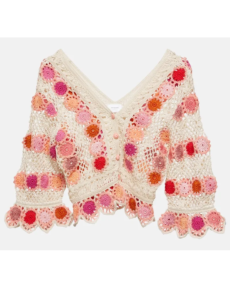 Anna Kosturova Top Bouquet in crochet di cotone Multicolore