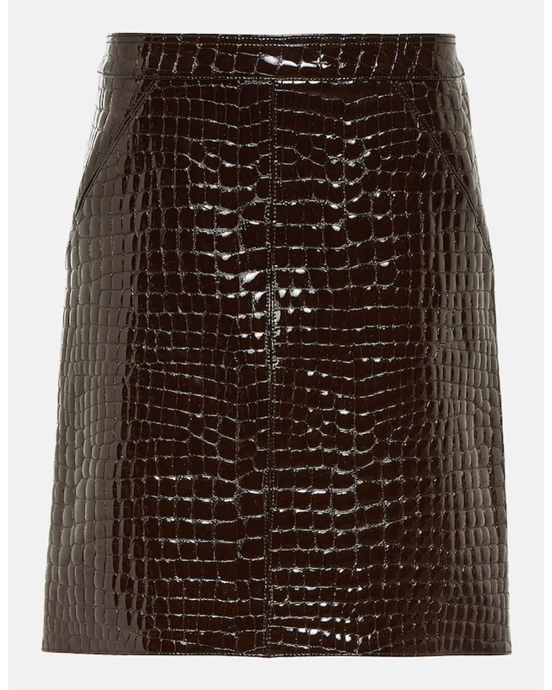 Tom Ford Minigonna in pelle stampata Marrone