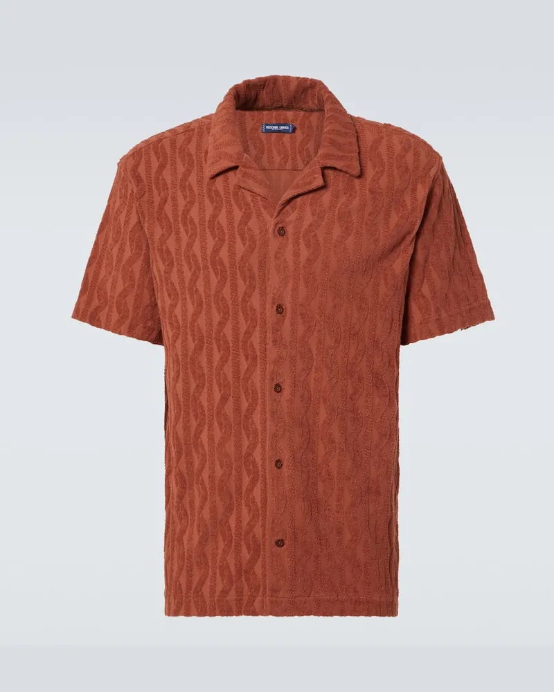 Frescobol Carioca Camicia bowling Roberto in cotone Marrone