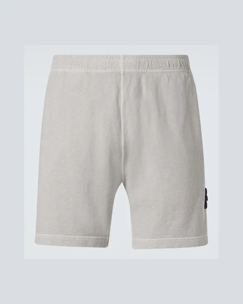 Stone Island Shorts Compass in cotone felpato Grigio