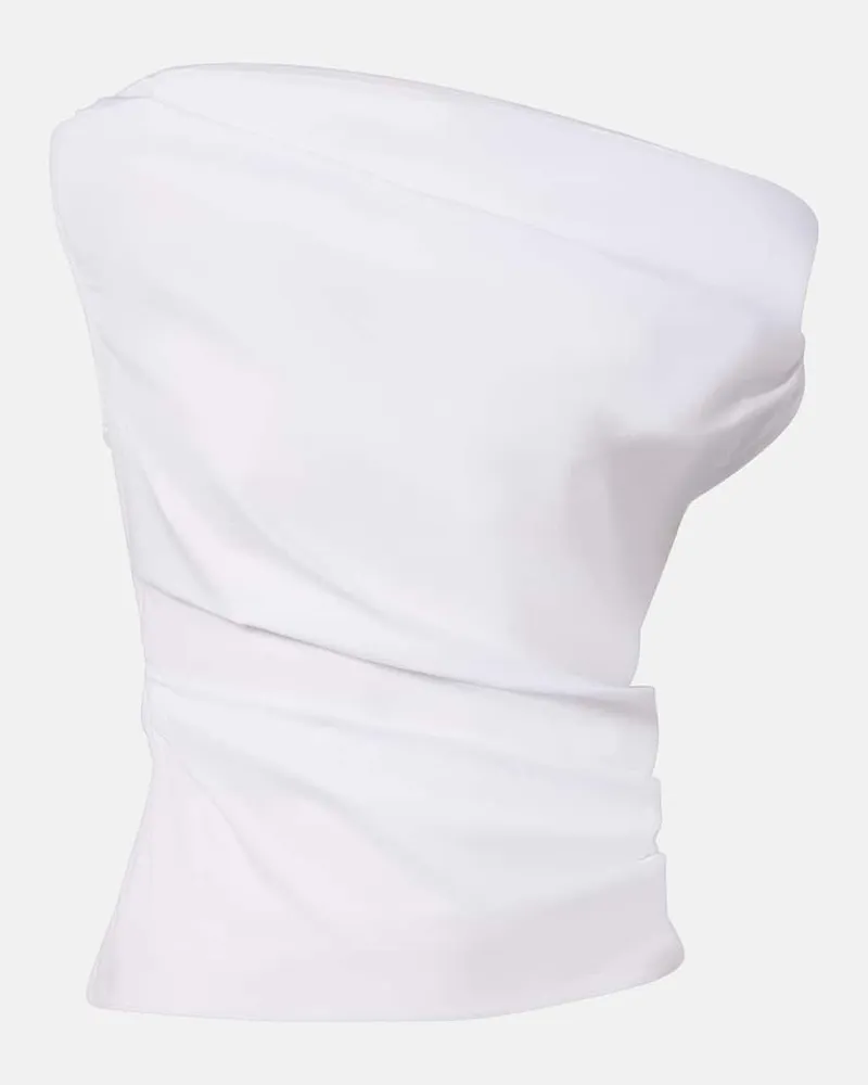 STAUD Top asimmetrico Phare in cotone Bianco