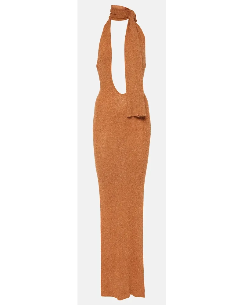 Aya Muse Abito lungo Eyre in maglia Marrone
