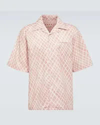 Marni Camicia bowling in cotone con stampa Rosa