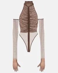 Alex Perry Body con cut-out Marrone