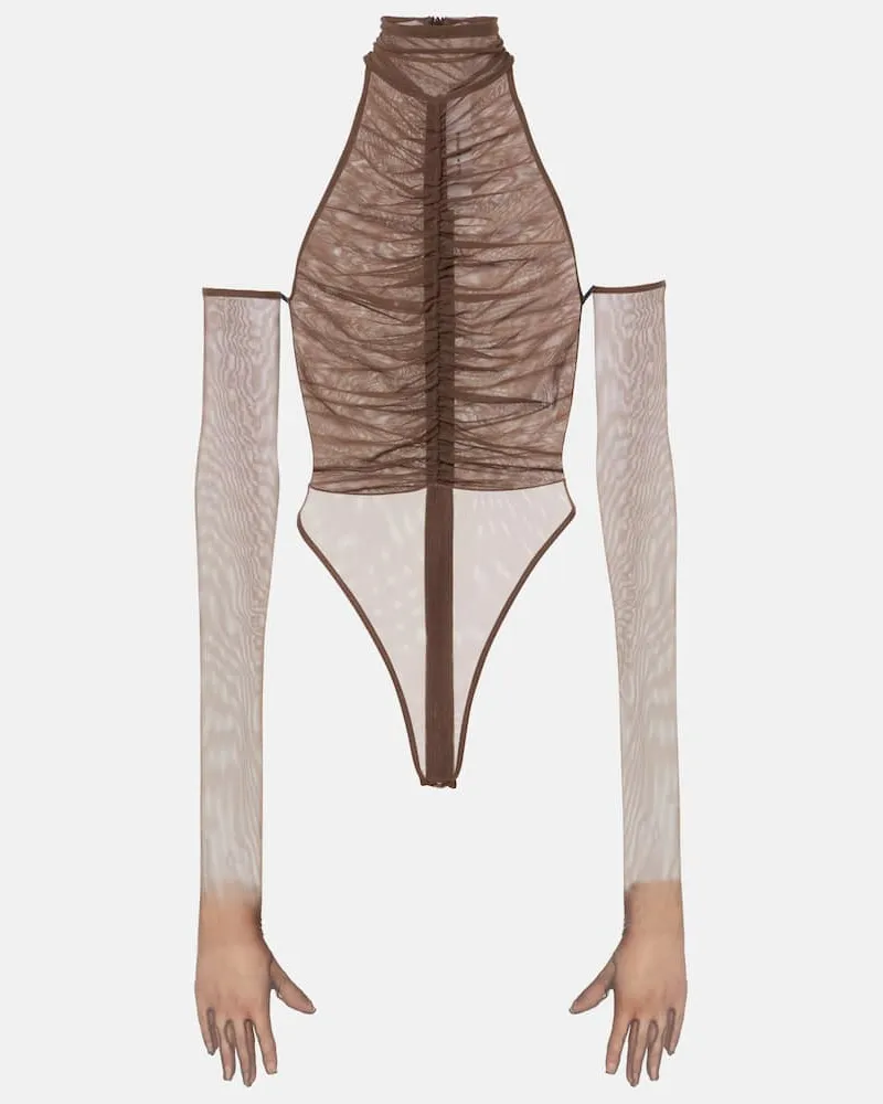 Alex Perry Body con cut-out Marrone