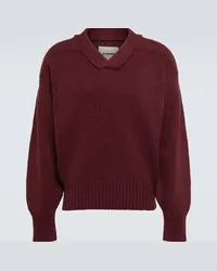 Jil Sander Pullover in cotone e lana Rosso