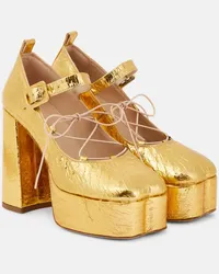 Simone Rocha Pumps in pelle con platform Oro