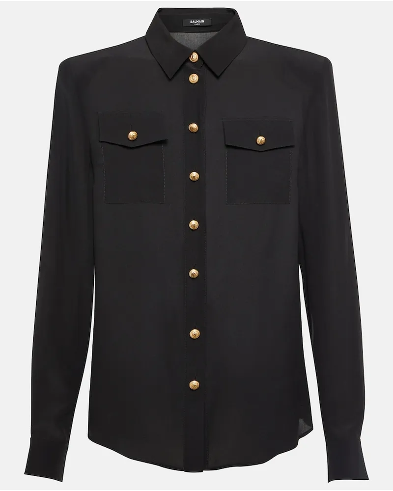 Balmain Camicia in crÃªpe de chine Nero