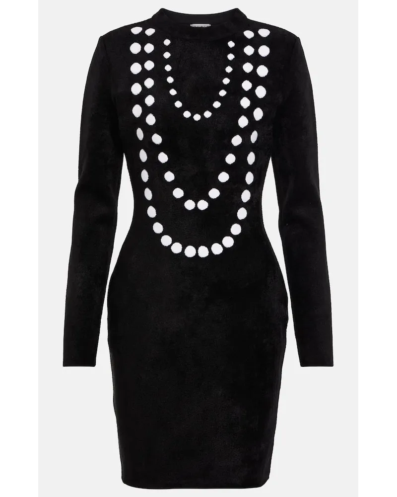 Alaïa AlaÃ¯a Miniabito in misto lana jacquard Nero