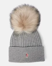 Moncler Berretto in cashmere con shearling Grigio