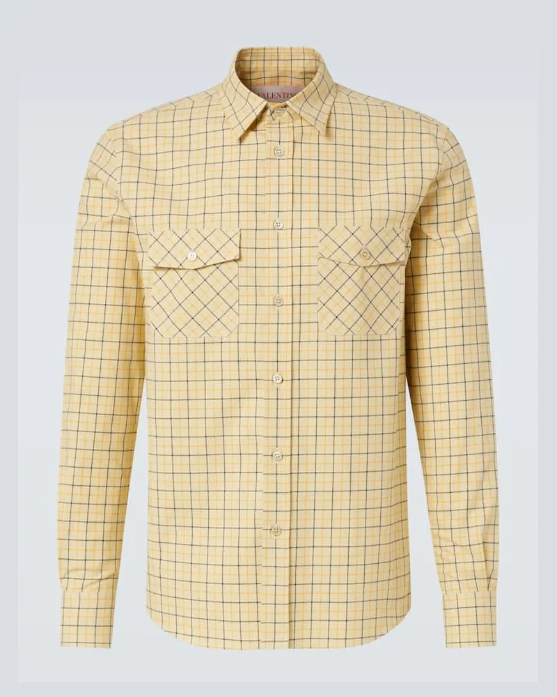 Valentino Garavani Camicia in cotone a quadri Giallo