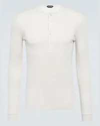 Tom Ford Top in jersey a coste Bianco