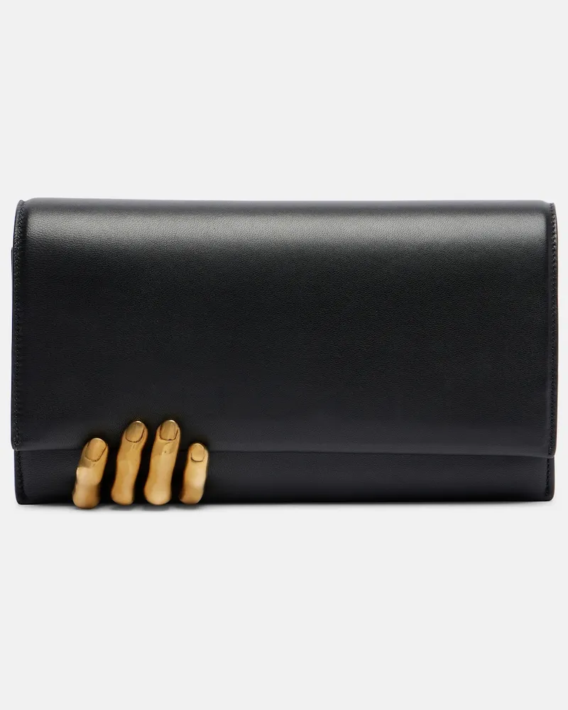 KHAITE Clutch Hand in pelle Nero