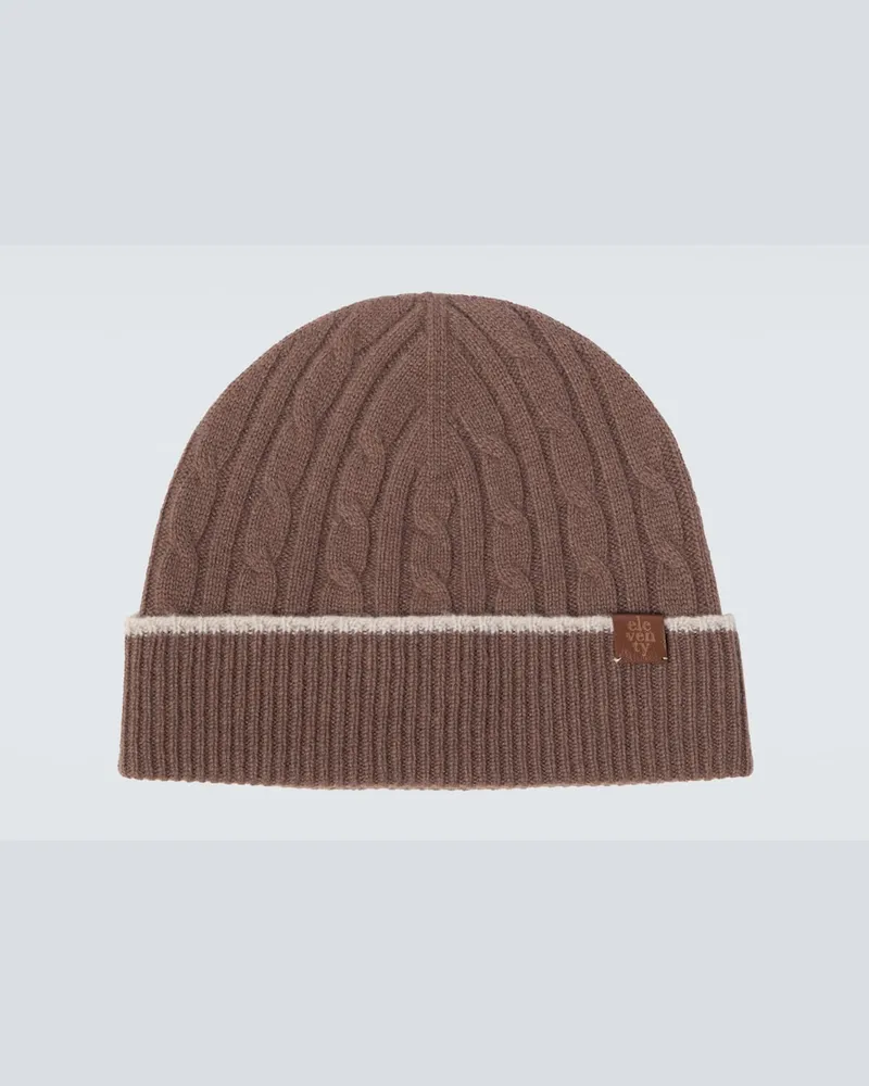 Eleventy Berretto in cashmere a trecce Marrone
