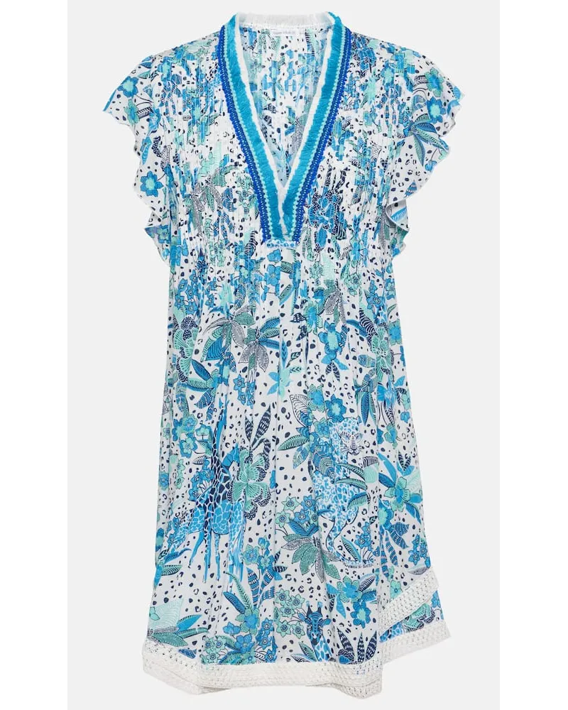 Poupette St Barth Miniabito Sasha con stampa Blu
