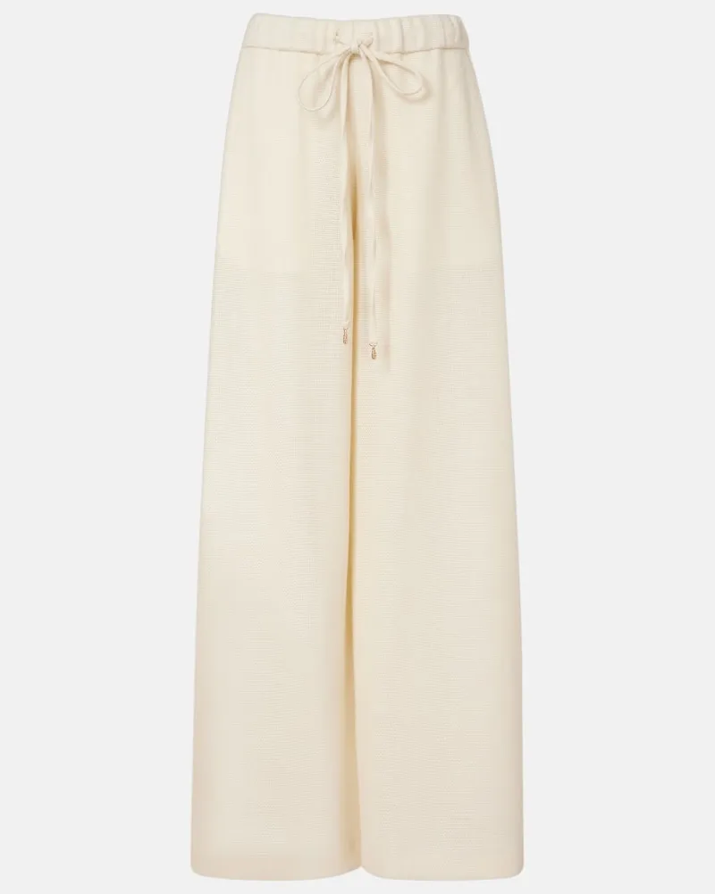 Gabriela Hearst Pantaloni Gelos in alpaca a gamba larga Bianco