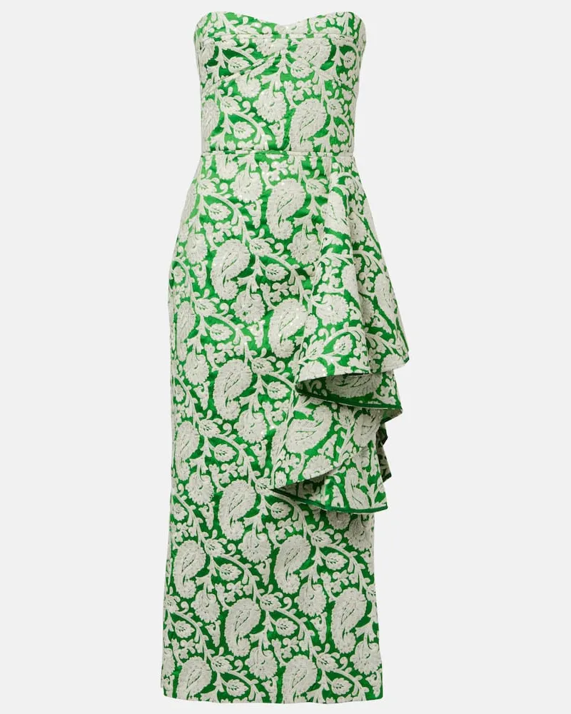 Johanna Ortiz Abito midi con stampa paisley Verde