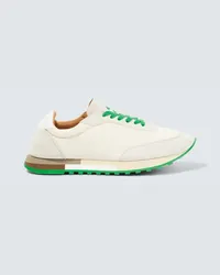 The Row Sneakers Owen Runner in suede e mesh Bianco