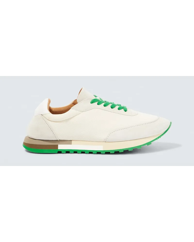 The Row Sneakers Owen Runner in suede e mesh Bianco