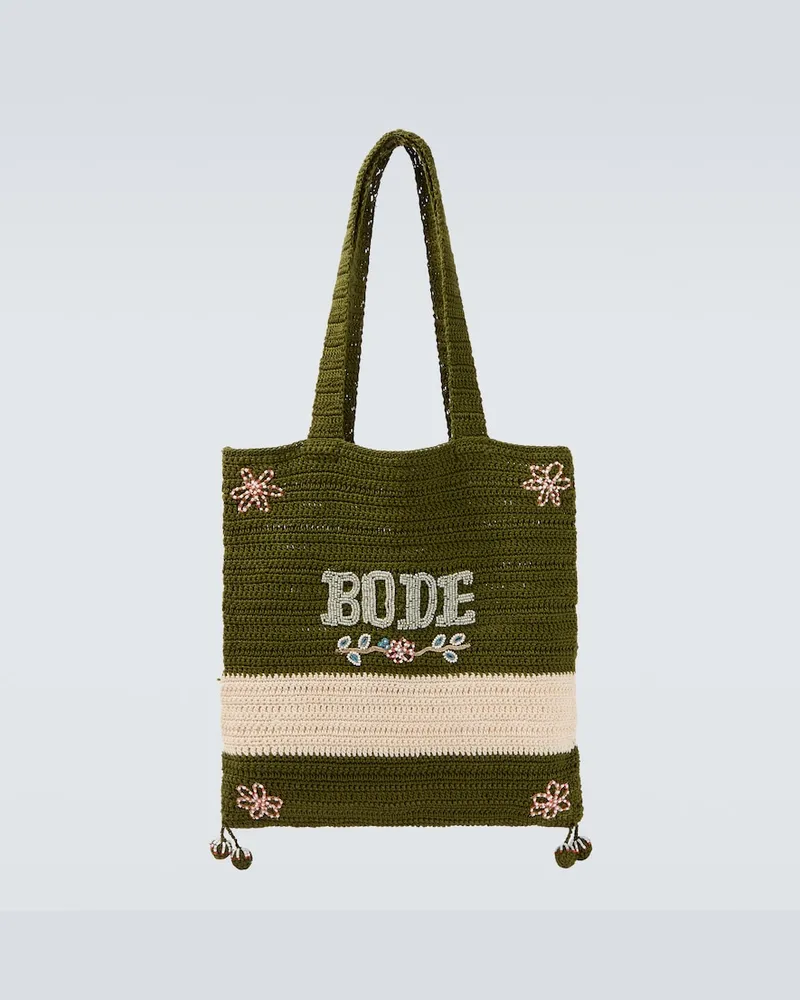 BODE Shopper Marsh in crochet con perline Verde