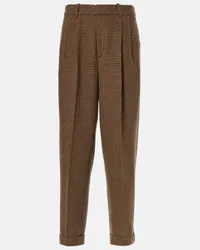 Ralph Lauren Pantaloni regular in tweed di misto lana Marrone