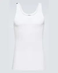 Dolce & Gabbana Tank top in cotone con logo Bianco