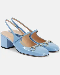 Gucci Pumps slingback Horsebit in vernice Blu